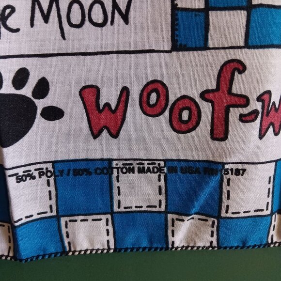 Vintage Hav-A-Hank Dog-Themed Hanky Bandana Woof Woof Quilt Scarf 21x21 NEW - Picture 3 of 5